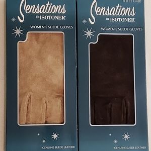 ISOTONER SENSATIONS SUEDE FLEECE LINED GLOVES
